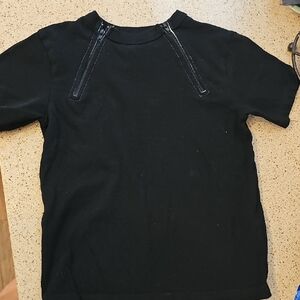 PLACE Black Zippered Top